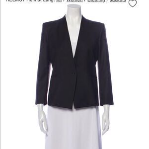HELMUT Helmut Lang Black Collarless Blazer